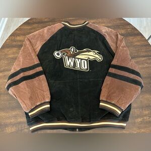 VTG Licensed Collegiate University of Wyoming Men’s Leather Jacket-Size 2X